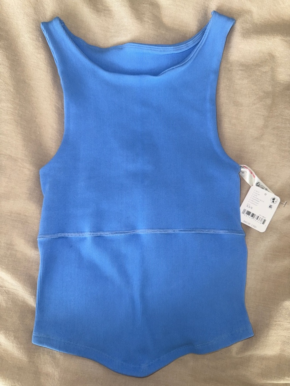 Free People FP Movement Riviera Blue Ribbed Tank Top XS/S